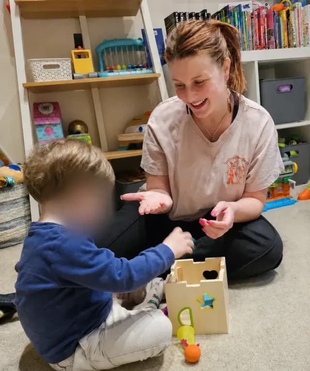 Antonia in a childcare setting.